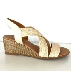 Barbra - The Raffia Elastic Espadrille Sandal in Natural