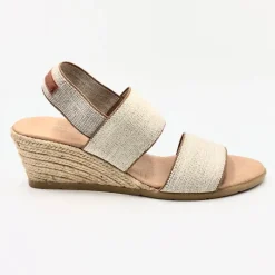 Betty - The Elastic 2 Band Espadrille in Natural Linen