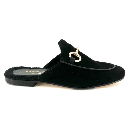 Bitfur - The Loafer Mule with Bit in Black Suede