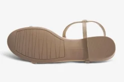The Ball Chain T-Strap Flat Sandal in Nude
