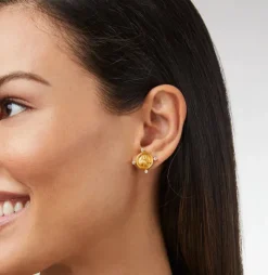 The Bee Cameo Stud in Gold CZ