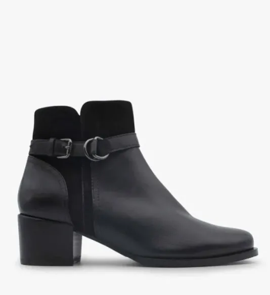 The Belted Ankle Bootie in Black