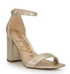 The Block Heel Dress Sandal in Gold