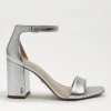 The Block Heel Dress Sandal in Silver