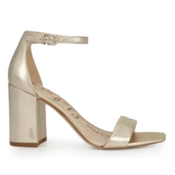 The Block Heel Dress Sandal in Gold
