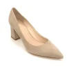 The Block Heel Pointed Pump in Natural