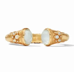 The Cannes Hinged Cuff in Clear Crystal