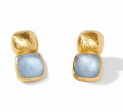 The Catalina Crystal Earring in Chalcedonly Blue