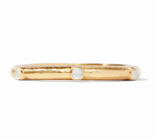 The Catalina Hinge Bangle in Clear Crystal
