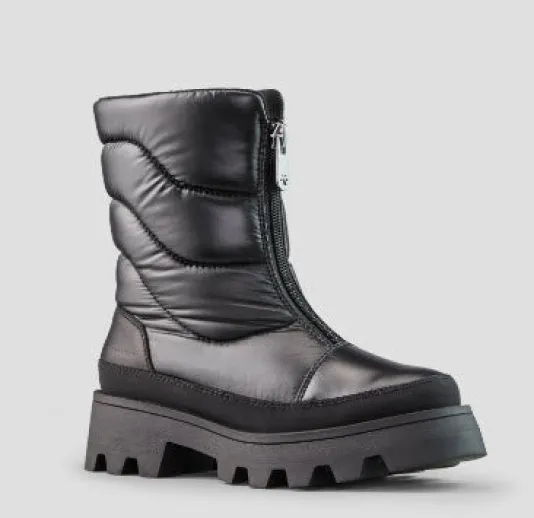 The Center Zip Quilted Nylon Boot in Black
