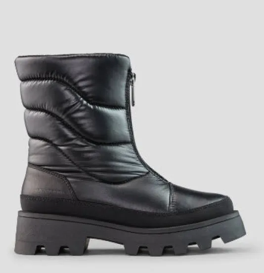 The Center Zip Quilted Nylon Boot in Black