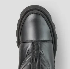 The Center Zip Quilted Nylon Boot in Black
