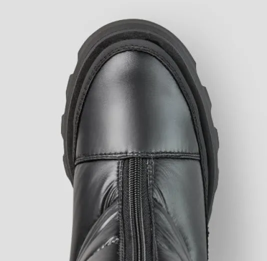 The Center Zip Quilted Nylon Boot in Black