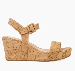 The Cork Wedge Sandal in Natural