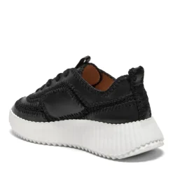 The Crochet Seam Lace Sneaker in Black