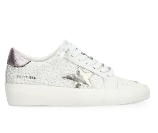 The Crochet Star Lace Sneaker in White