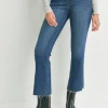 The Crop Flare in Dark Denim