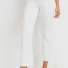 The Crop Flare Jean in Optic White