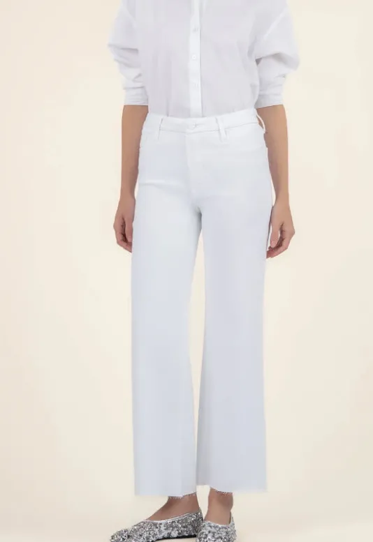 The Crop Wide Leg in White