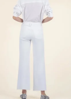 The Crop Wide Leg in White