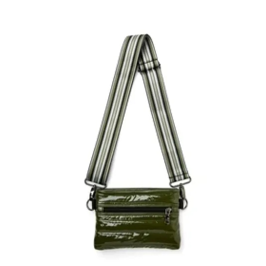 The Crossbody Bum Bag in Olive Patent