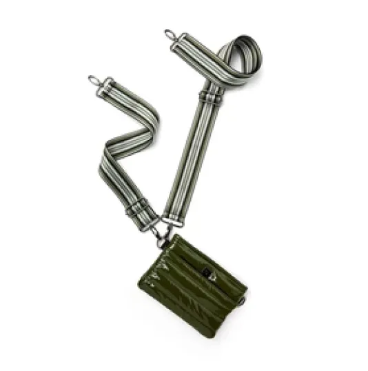 The Crossbody Bum Bag in Olive Patent
