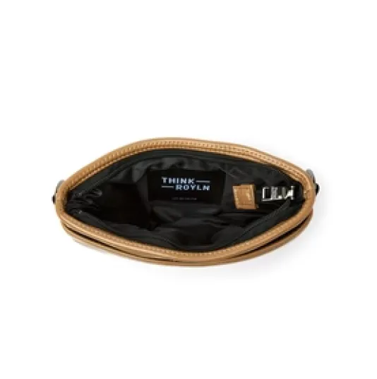 The Crossbody Bum Bag in Camel Patent