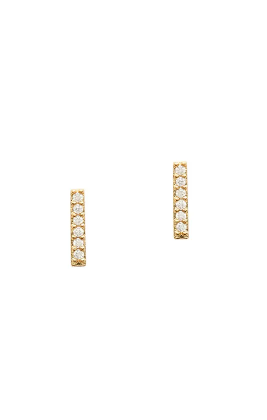 The CZ Stick Stud Earring in Gold