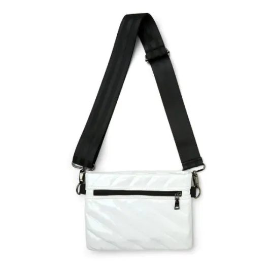 The Diagonal Bum Bag 2.0 Crossbody in White Patent