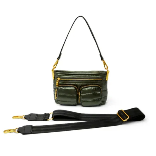 The Double Trouble Crossbody in Pearl Olive