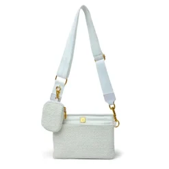 The Downtown Crossbody in White Raffia