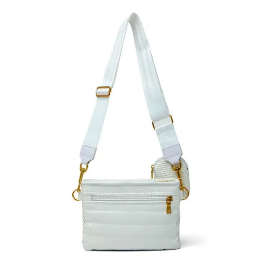 The Downtown Crossbody in White Raffia