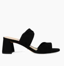 The Dual Twist Slide Sandal in Black