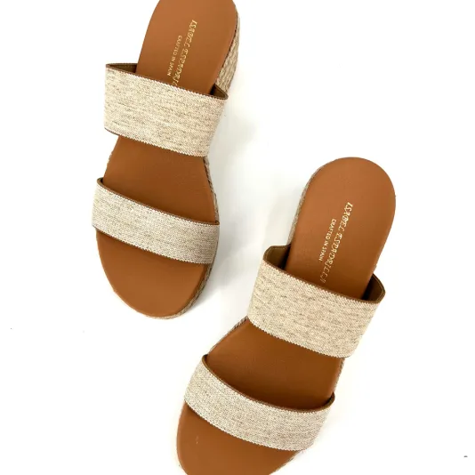 The Elastic 2 Band Espadrille in Natural Linen