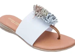 The Elastic Thong Puff Sandal in White