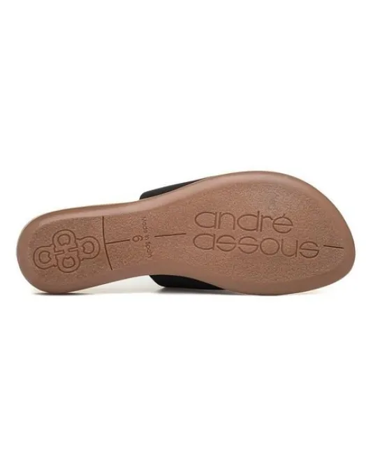 The Elastic Thong Puff Sandal in Black