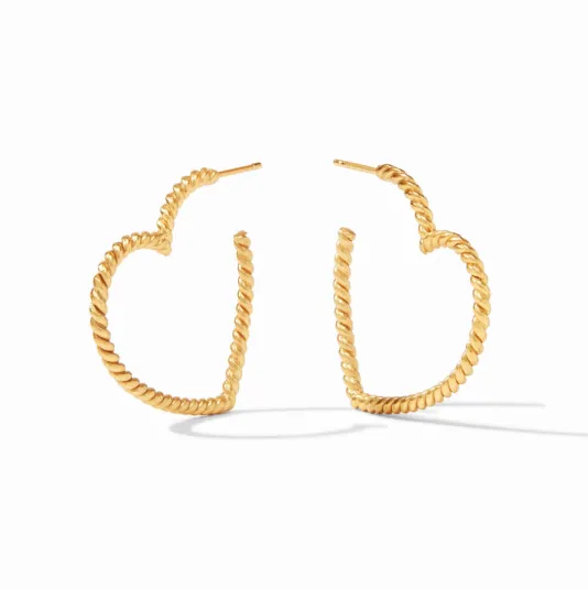 The Esme Heart Hoop in Gold