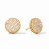 The Fleur-de-Lis Stud Earring in Gold CZ