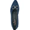 The Flexible Pointed Flat with Ornament in Navy