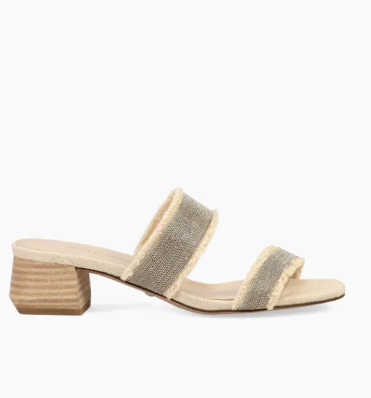 The Frayed Edge Dual Band Chain Sandal in Natural