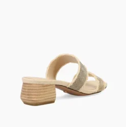 The Frayed Edge Dual Band Chain Sandal in Natural