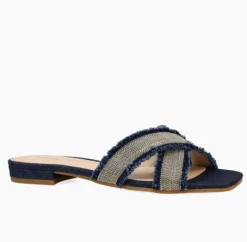 The Frayed Edge X Band Chain Sandal in Indigo