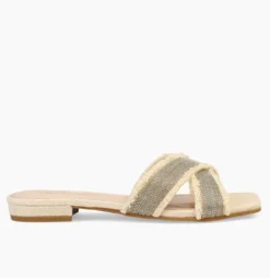 The Frayed Edge X Band Chain Sandal in Natural