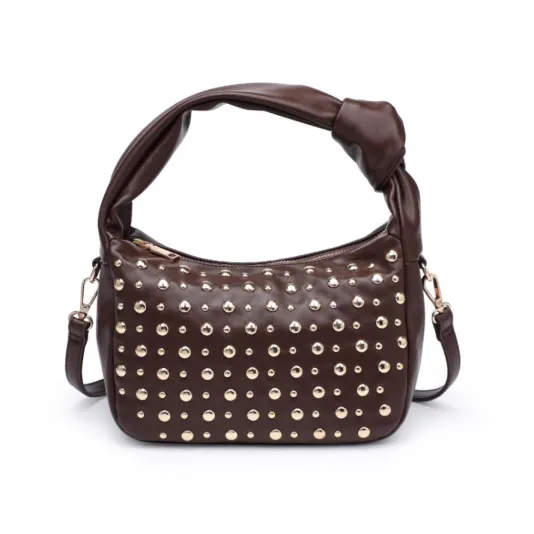 The Gold Stud Crossbody in Espresso