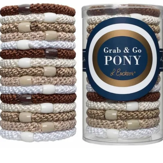 The Grab & Go Ponytail Holders in Light Gold Metallic