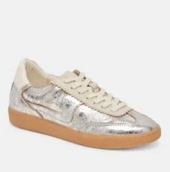 The Gum Sole Court Lace Sneaker in Silver