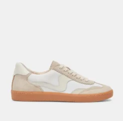 The Gum Sole Court Lace Sneaker in Ivory Multi