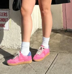 The Gum Sole Court Lace Sneaker in Pink