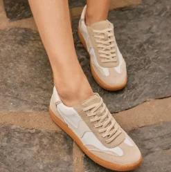 The Gum Sole Court Lace Sneaker in Ivory Multi