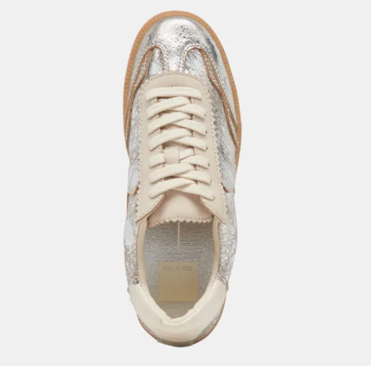 The Gum Sole Court Lace Sneaker in Silver